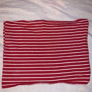 Strapless striped tube top